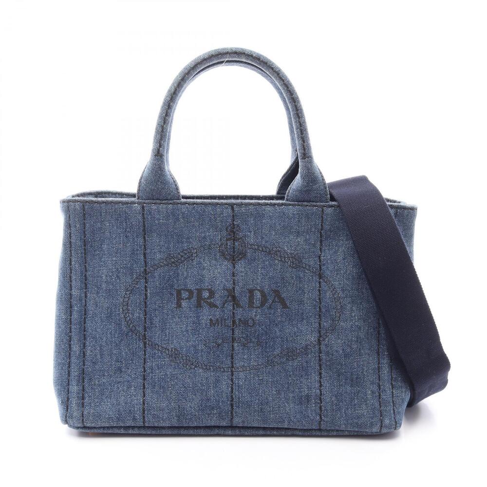Prada Canapa tote bag denim Navy Blue